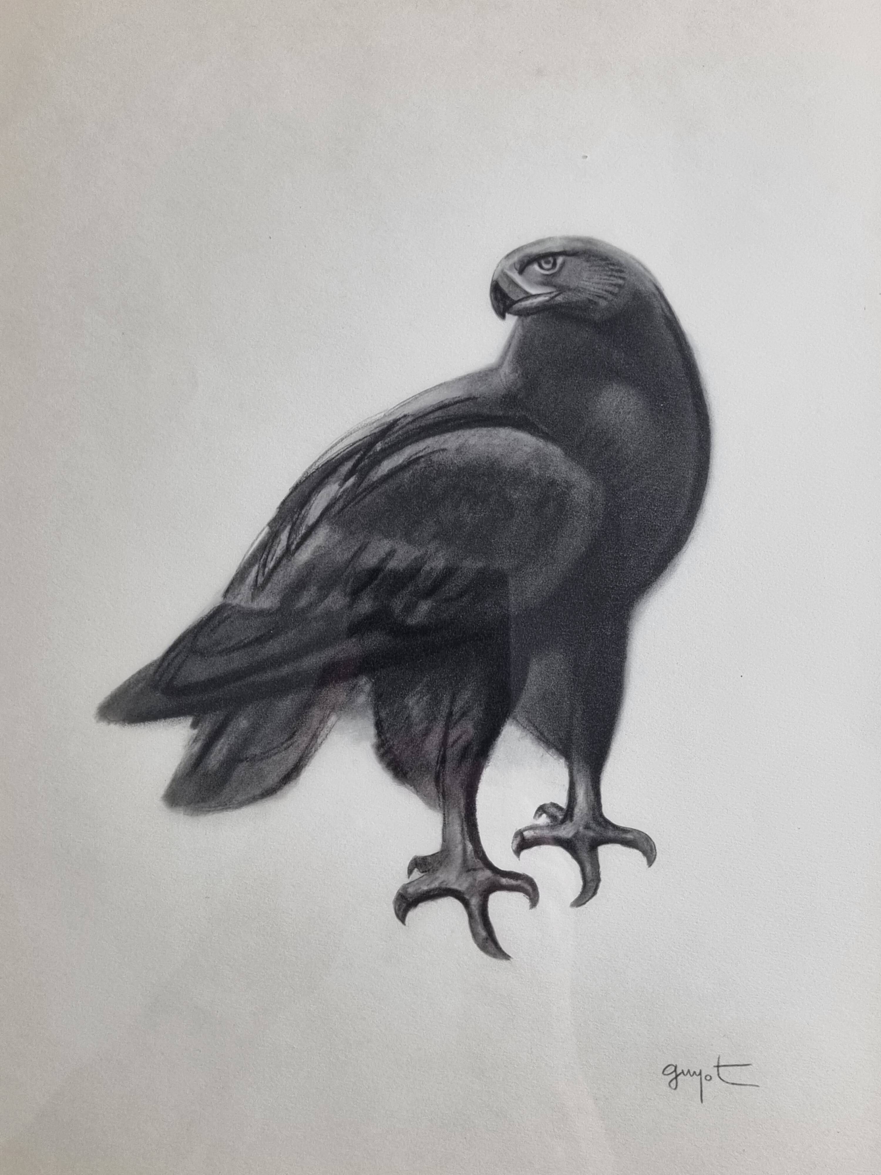 Print after Georges Guyot, "Aigle Royal", 1937, framed, 41 x 32 cm
