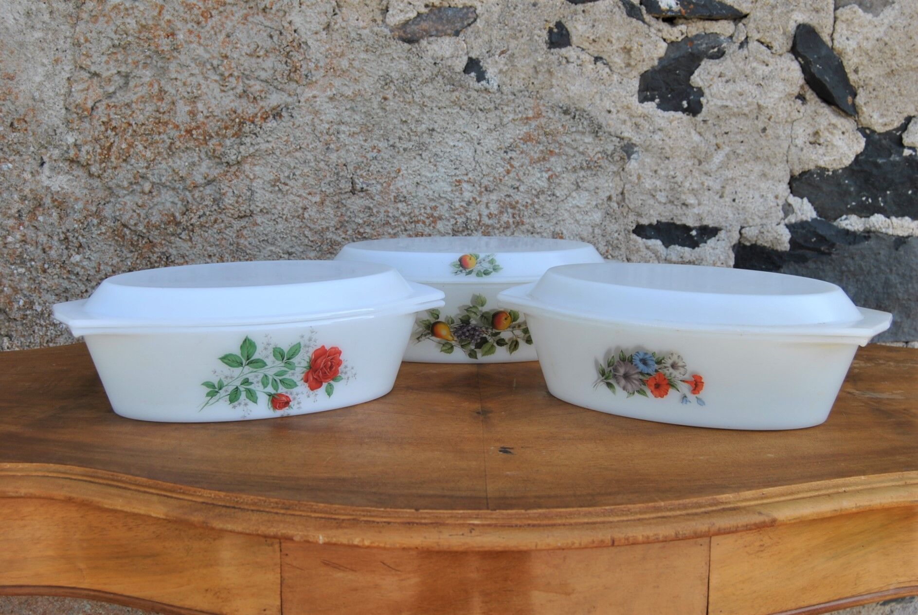 Oval dishes various models - arcopal - 70s - authentic vintage