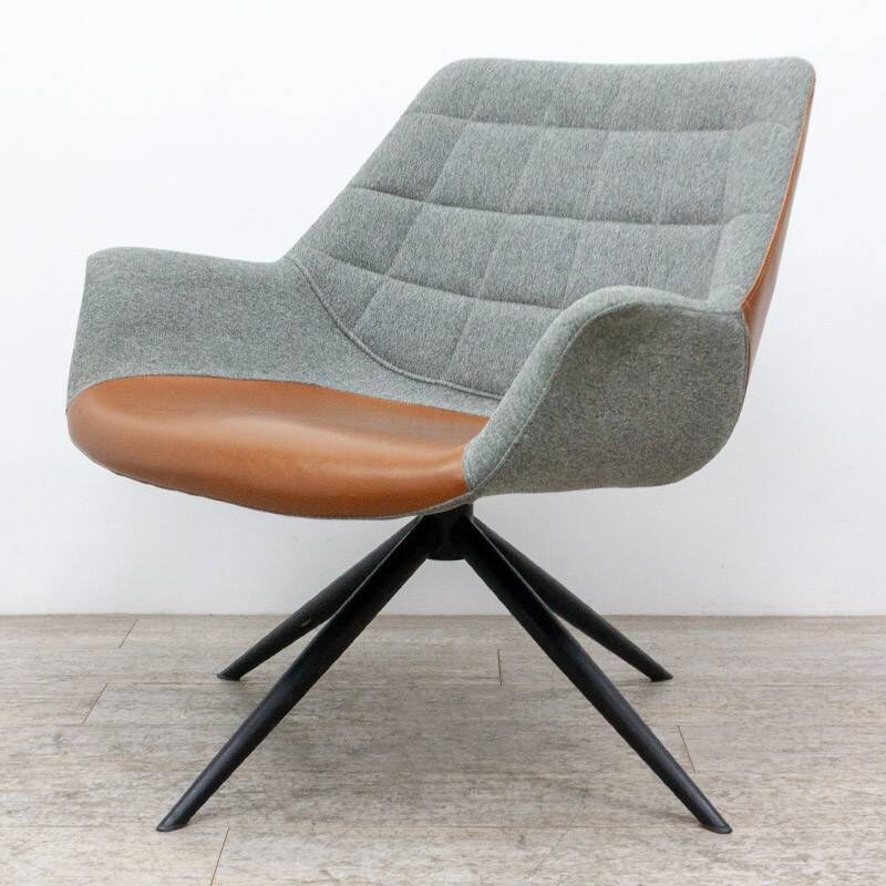 Fauteuil pivotant Zuiver Doulton gris / brun