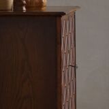 Swedish Grace, Geometric Oak Armoire, Thysells Furniture, Art Deco, 1940s