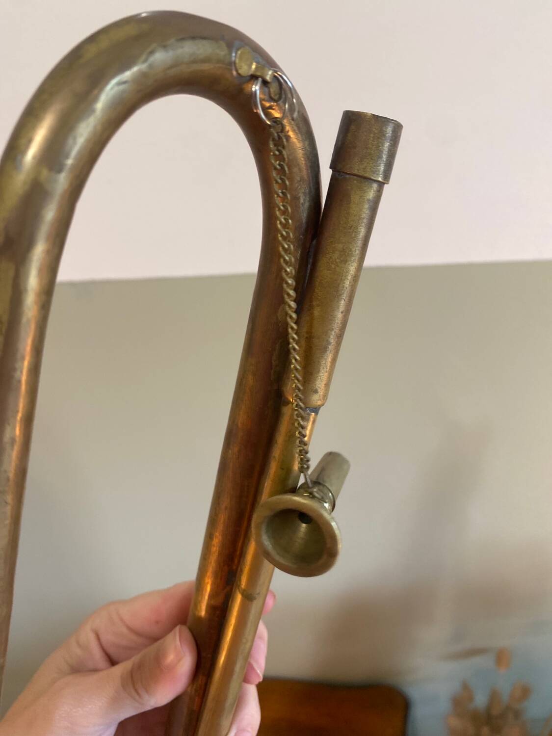 Antique copper bugle