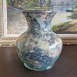Vase laque line verre églomisé pièce unique fabriquée à la main en france