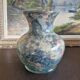 Laque line vase in églomisé glass, unique piece, handmade in france