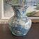 Laque line vase in églomisé glass, unique piece, handmade in france