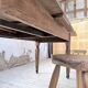 Solid oak farmhouse table with integrated extensions 1950