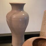 Series of 5 vintage beige ceramic vases