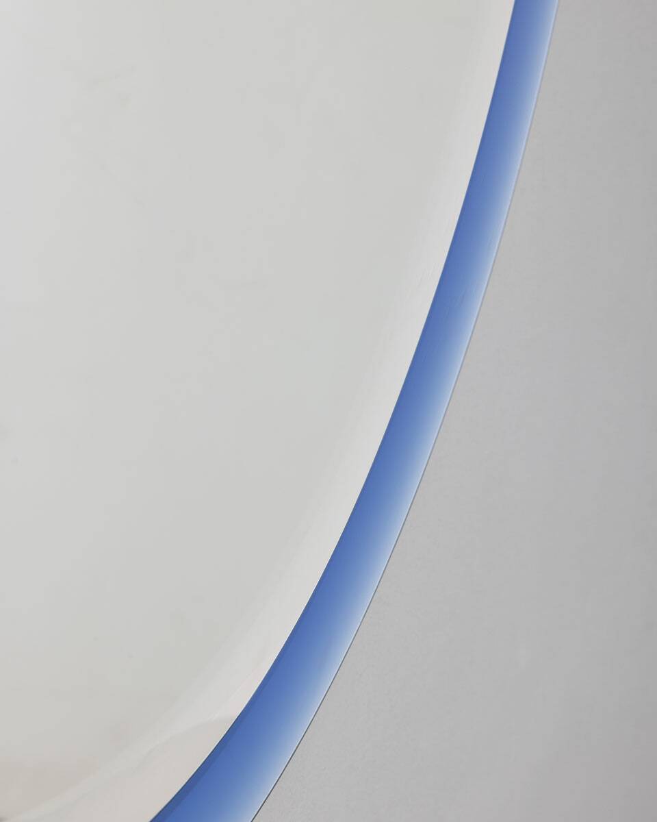 Vintage mirror 70s Crystal Blue Design A. Lupi for Cristal Luxor