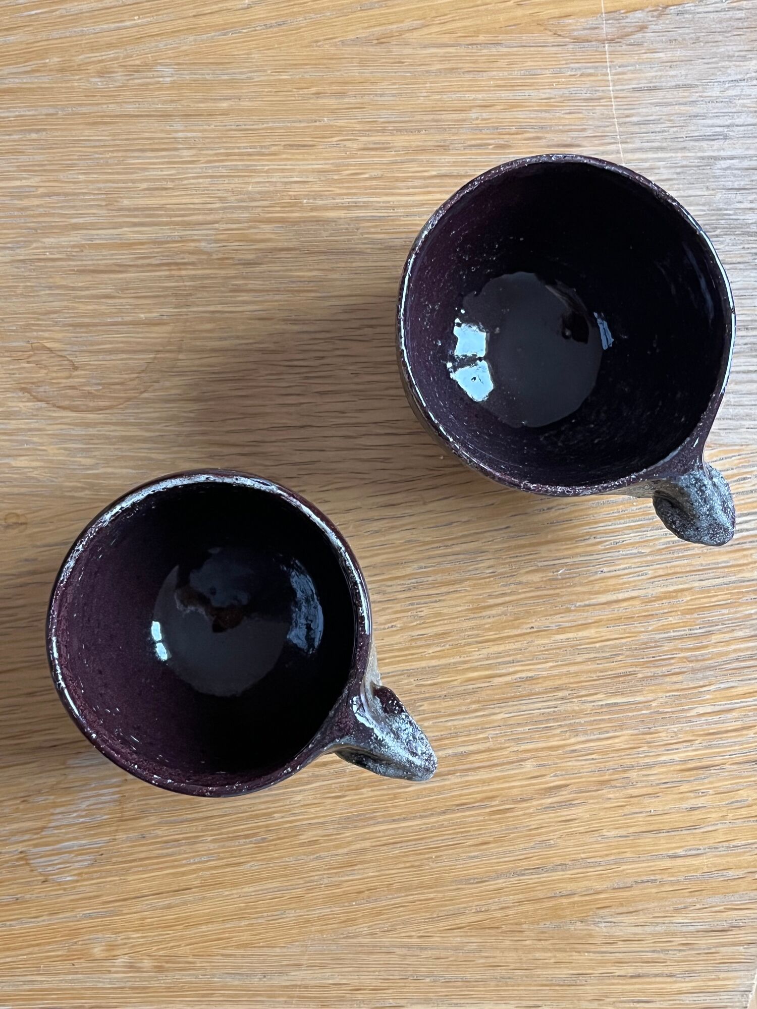 Ceramic coffee cups human nose and mouth