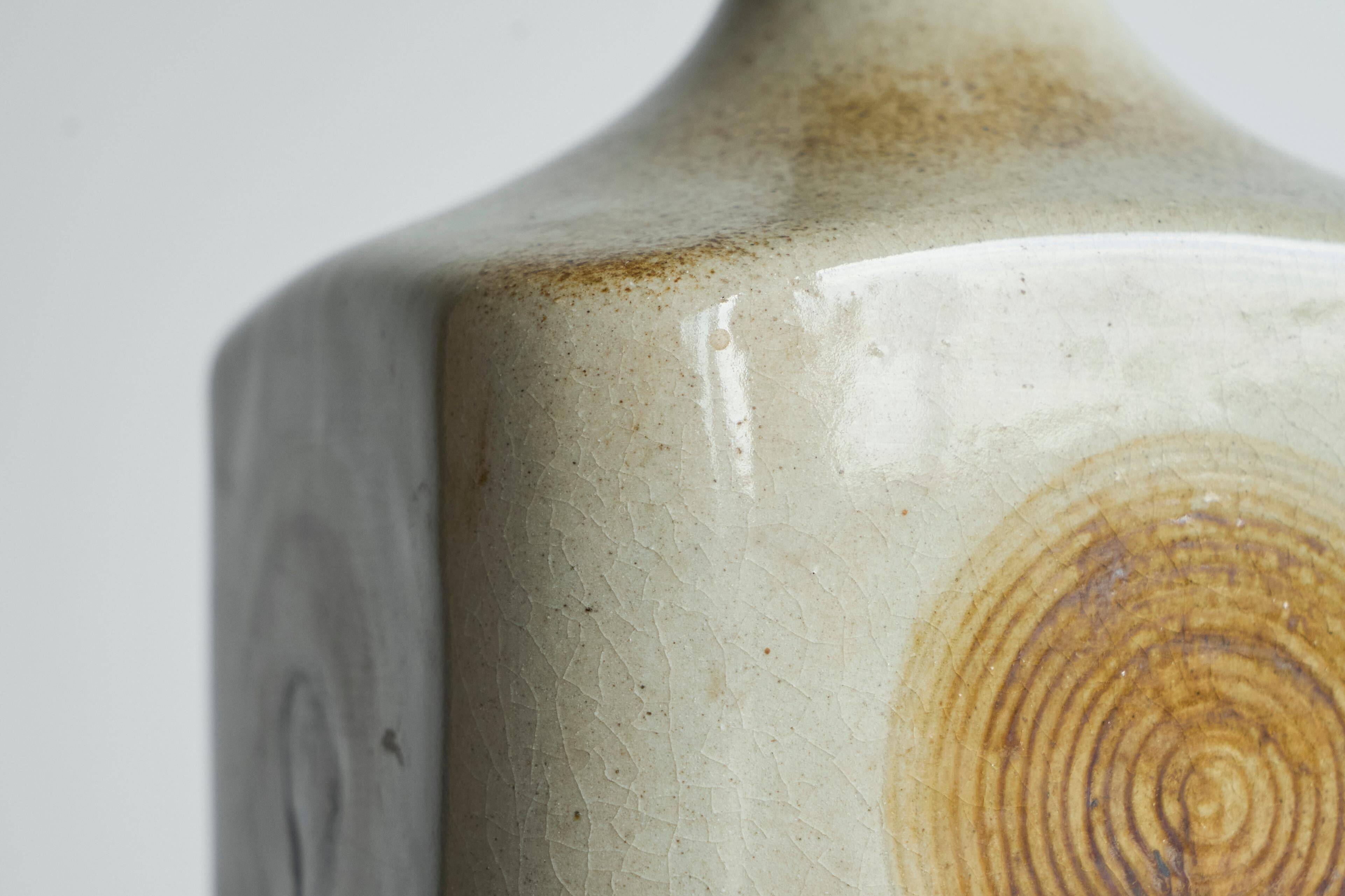 Studio ceramic vase 'wood imprint' mid-20th century