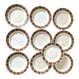 Luneville dessert plates with ethnic decor