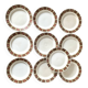 Assiettes à dessert Luneville décor ethnique