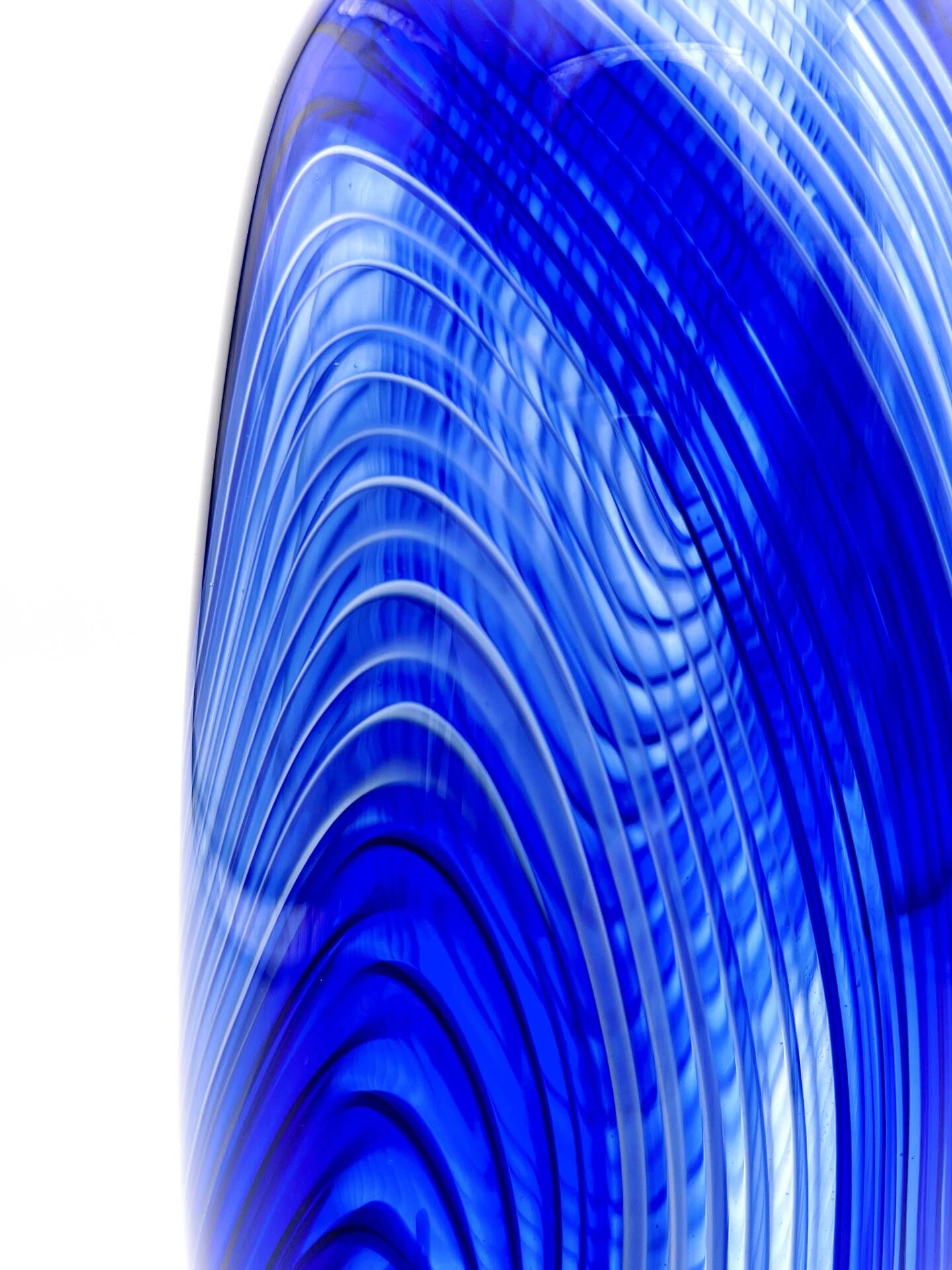 Large Vase R Pierini 1998 Blue White Glass Bubble 31cm 5kg Signed