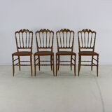 Set of four original italian design dining chairs by Descalzi for Chiavari