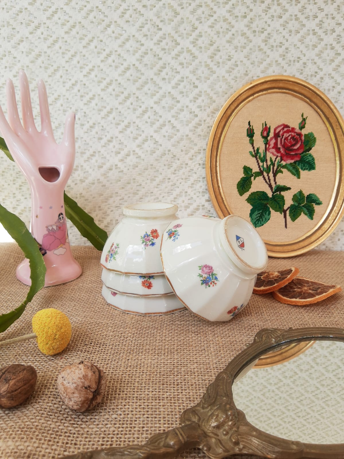 Set of 4 porcelain bowls of old limoges