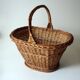 Wicker shopping basket, braided, handmade, vintage