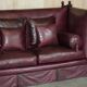 Victorian Knole canapé restored in leather with feather cushions.