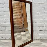 Vintage Rectangular Wall Mirror Teak Frame