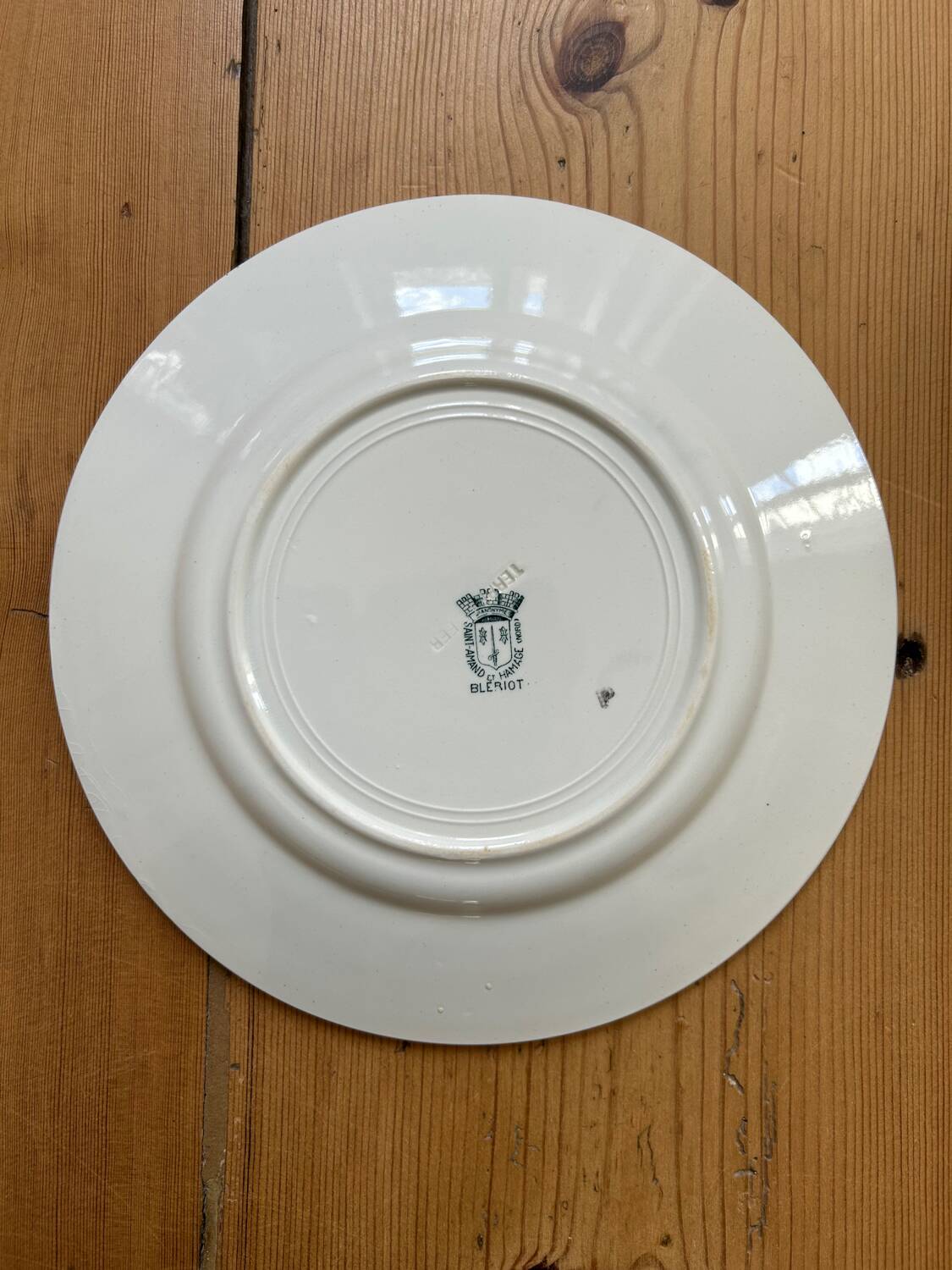 Set of 4 antique flat plates “Terre de Fer”