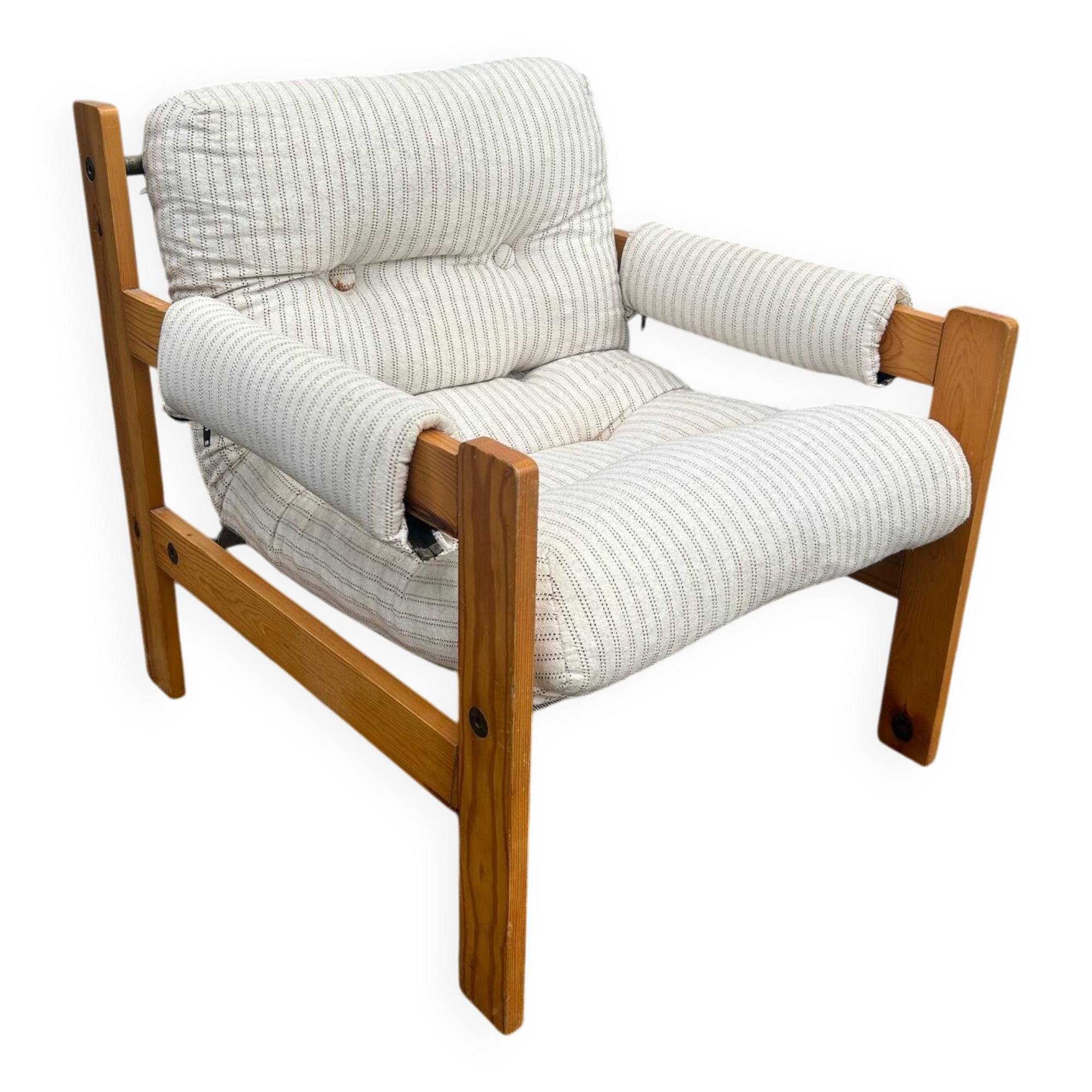 Fauteuil brutaliste design Gillis Lundgren 1976