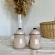 Set of 2 vintage ceramic sugar and coffee condiment pots with stoneware effect