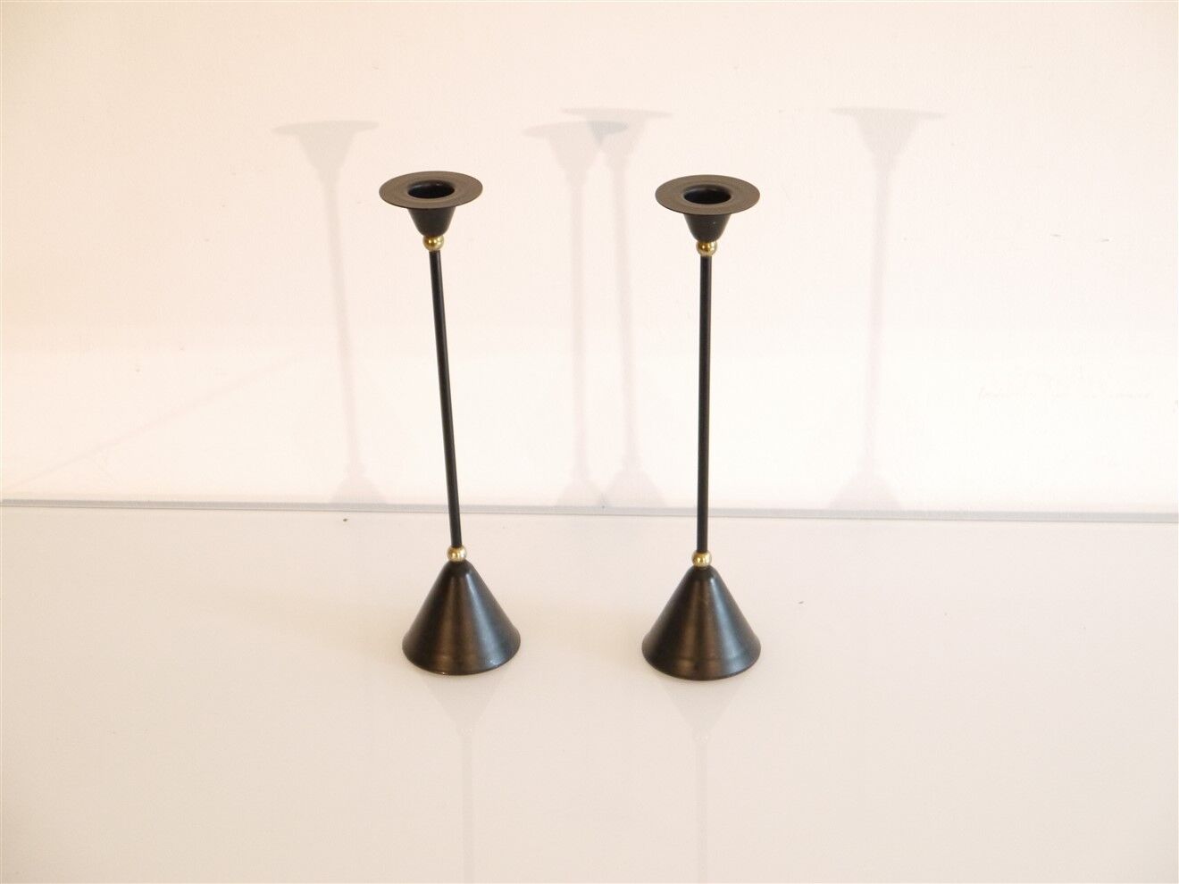 Pair of Scandinavian candlesticks 1980