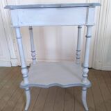 Side table with mirror interior and storage lockers