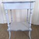 Side table with mirror interior and storage lockers