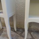 Pair of bedside tables, Elle and Lui, re-enchanted end tables in beige.