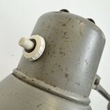 Large Grey Industrial Workshop Table Lamp, 1960s