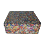 Metal box flowers vintage gold