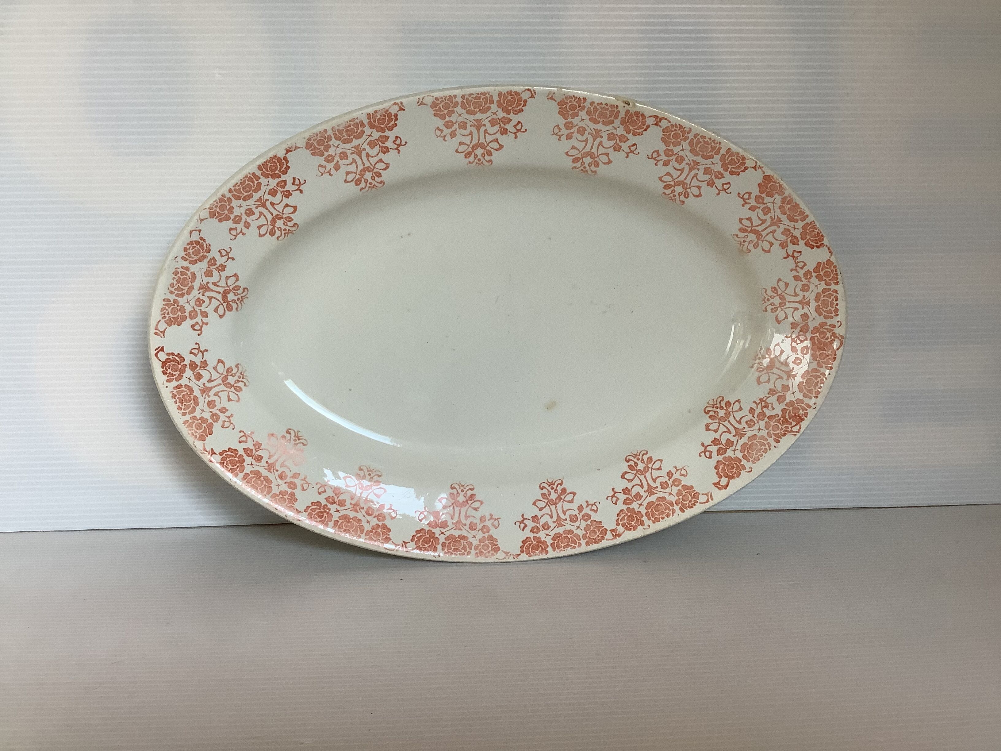 Orange flower earthenware dish from Moulin des Loups Hamage