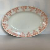 Plat faïence fleurs orangées moulin des loups hamage