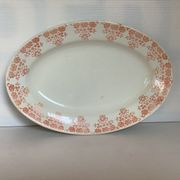 Orange flower earthenware dish from Moulin des Loups Hamage
