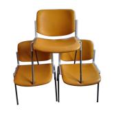 Leather chairs DSC106 by G Piretti Castelli editions of 1970