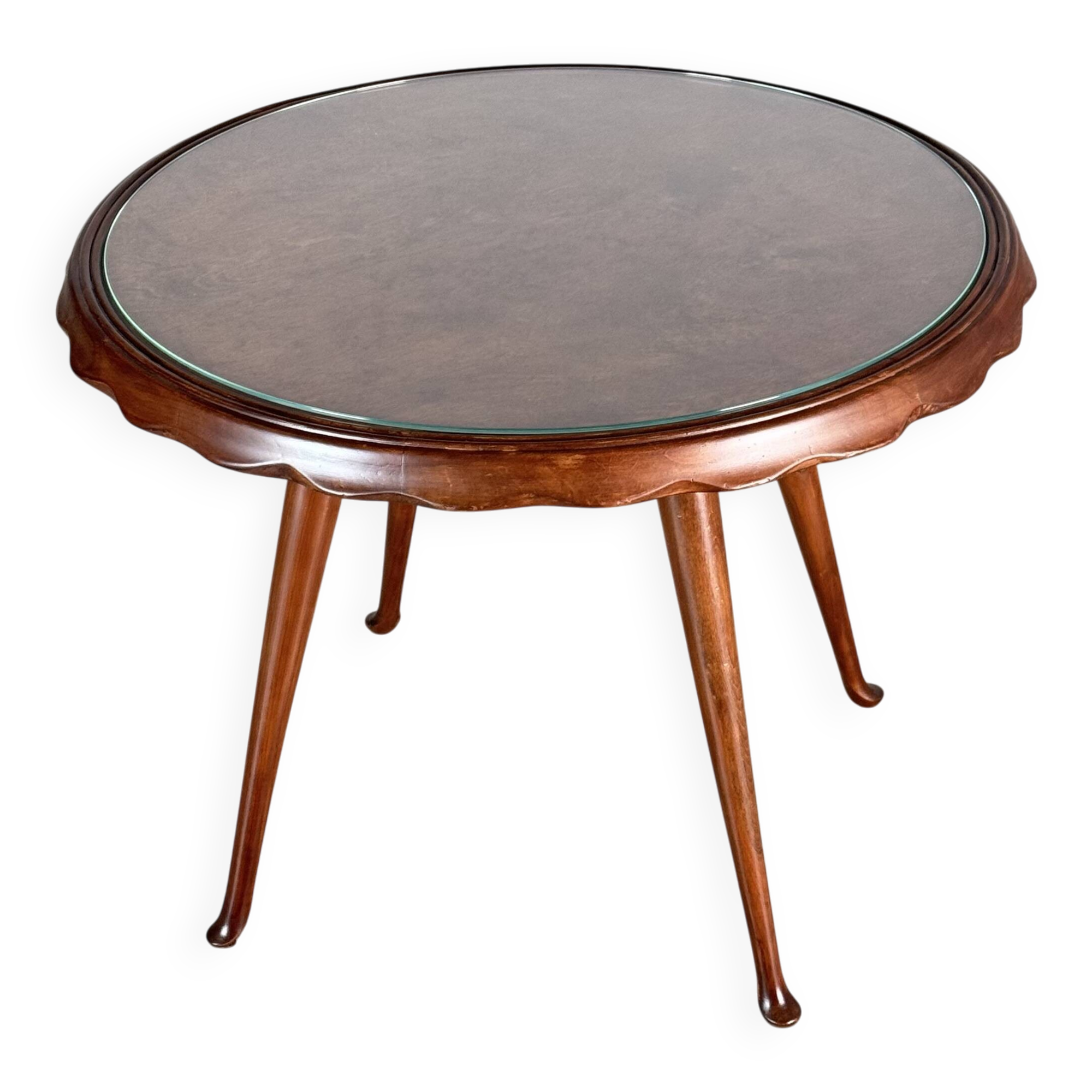 Round coffee table attributed to Paolo Buffa for Arrighi Serafino, 1950s.