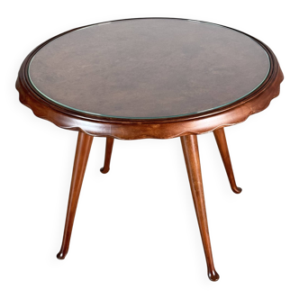 Round coffee table attributed to Paolo Buffa for Arrighi Serafino, 1950s.