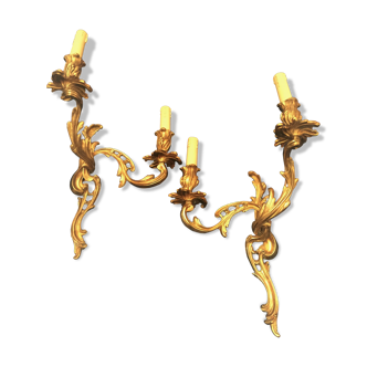 Pair of gold bronze sconces
