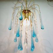 Lustre Murano Gouttes En Cristal bleu