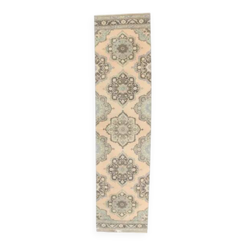 1970s Turkish Oushak Wool Runner Rug 92x373