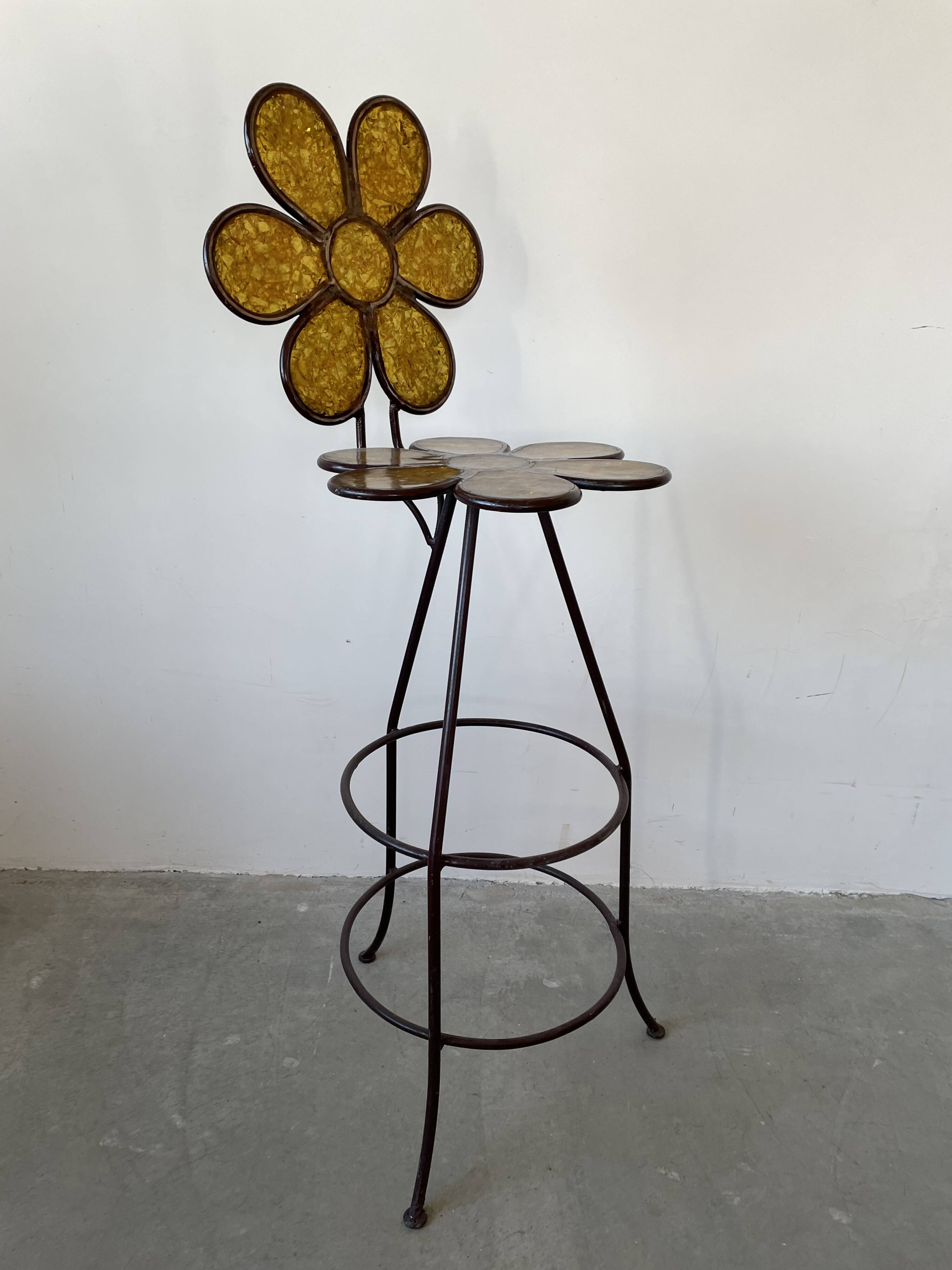 Flower bar stool. around 1960.