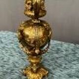 Pair of neo-Renaissance gilt bronze pitchers.