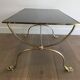 Neoclassical brass style coffee table with dolphin head decoration