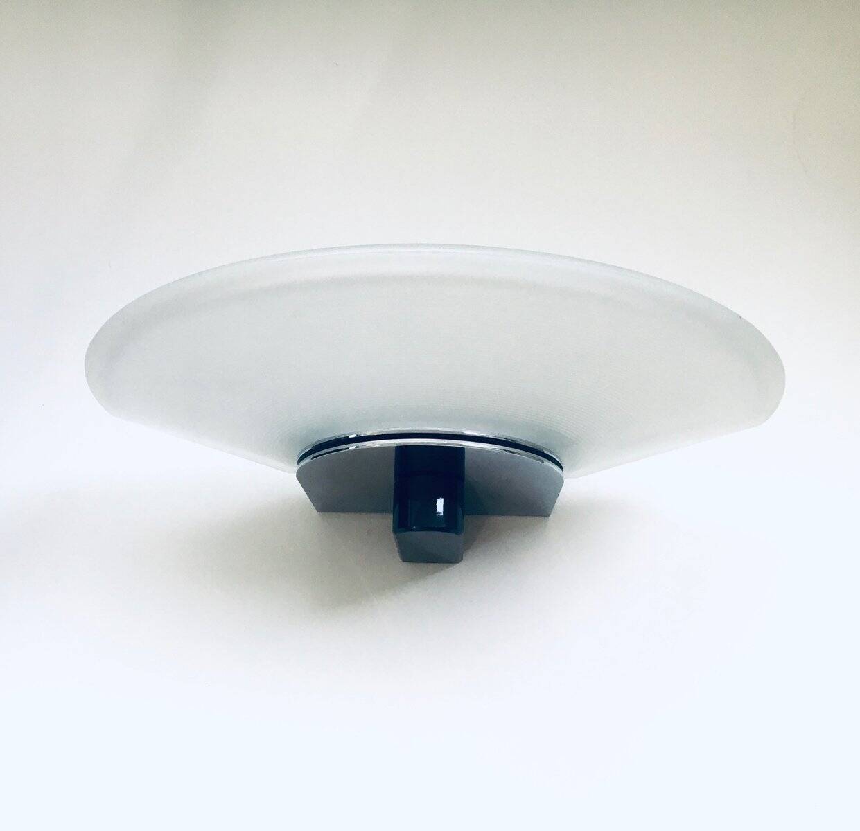 Postmodern Frosted Glass Sconce Wall Lamp from Metalarte, Spain, 1980s