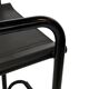 Vintage Black Leather & black frame Italian Modern Barstool