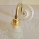 Brass flower and frosted glass sconce