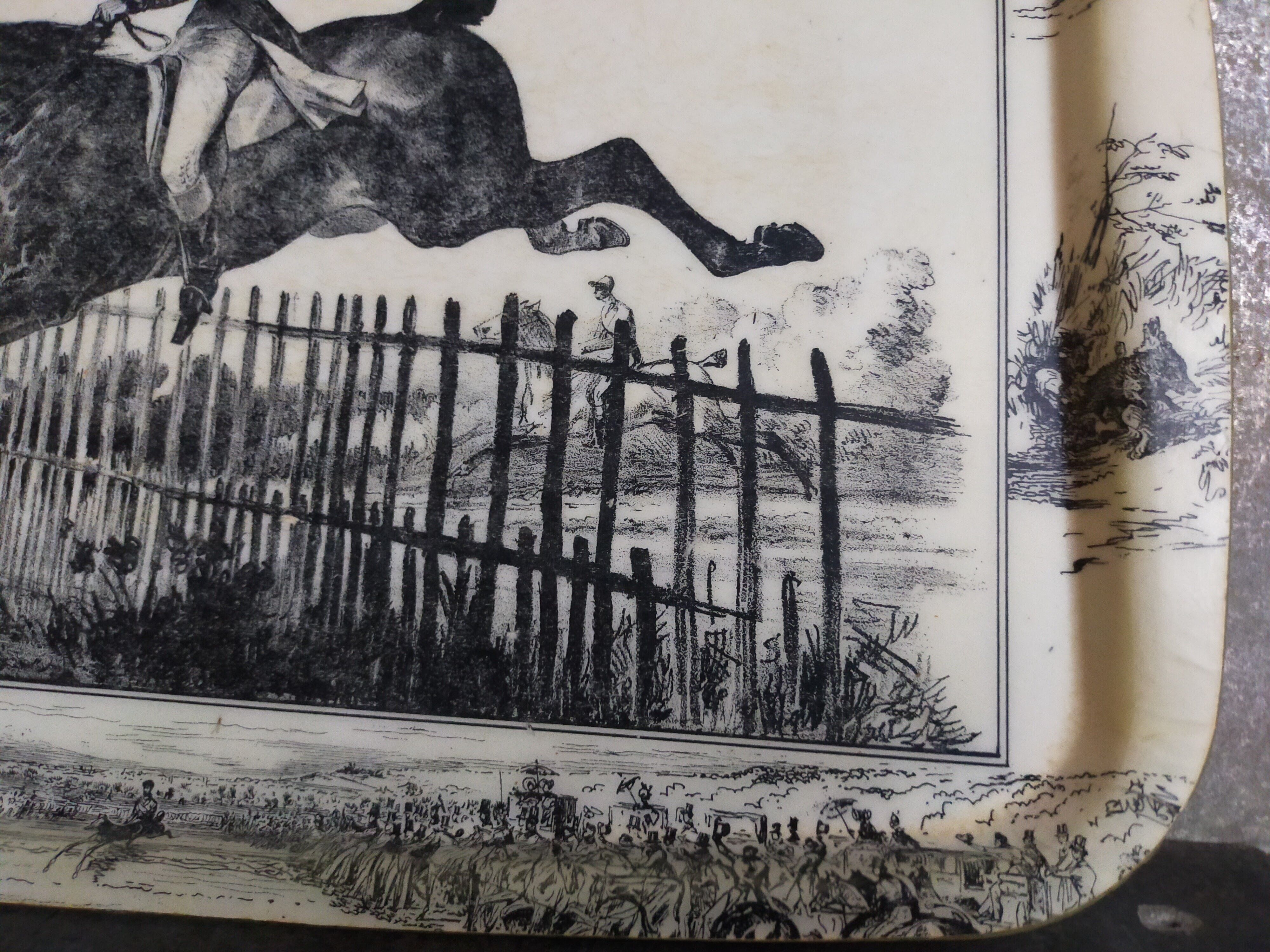Vintage fiberglass horse tray