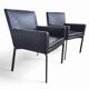 2 x Manet Minotti arm chairs 1990s / dark brown leather / chrome height 83