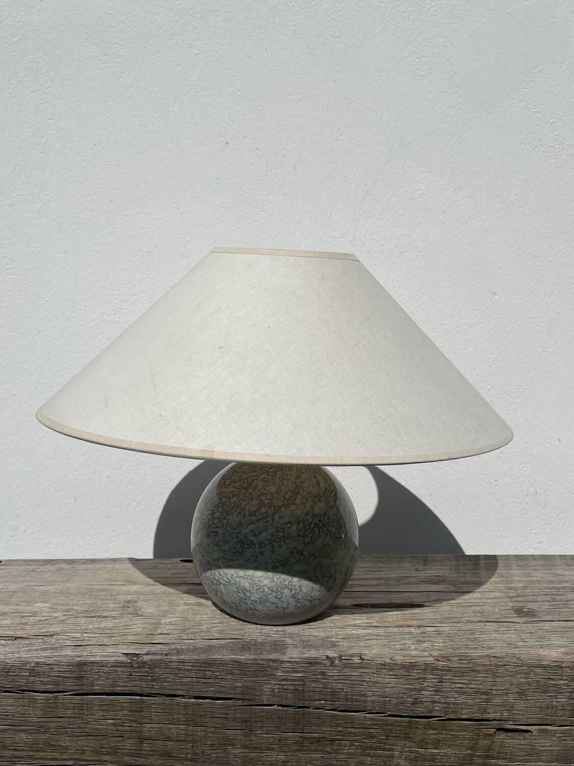 Speckled wood ball lamp 1980