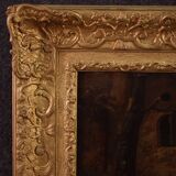 18th century Flemish painting on panel, card players