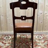 Set of 6 Napoleon III period chairs in mahogany and leather